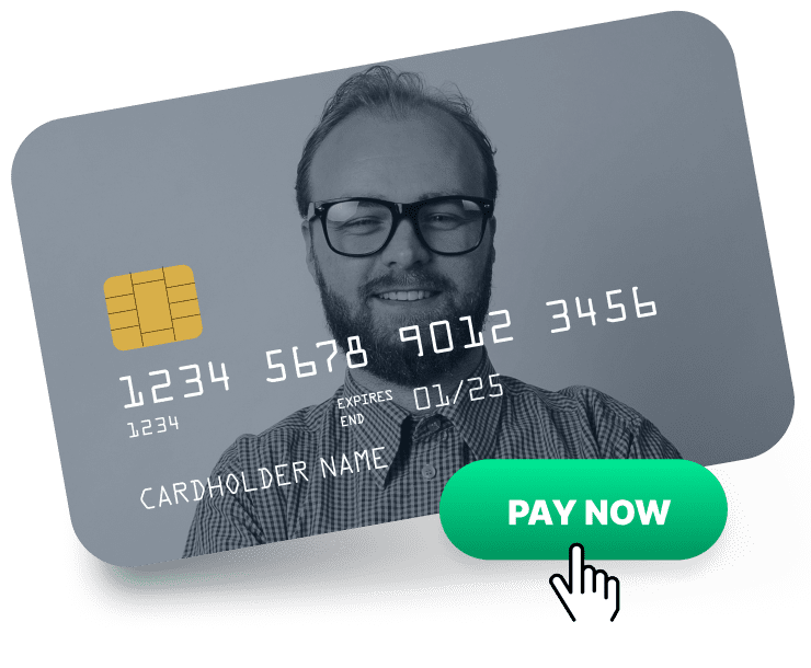subject credit card with a pay button